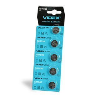 Батарейка літієва Videx CR1632 5шт BLISTER CARD CR1632 5pc фото