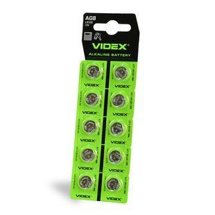 Батарейка годинникова Videx AG 8/LR1120 BLISTER CARD AG8/10B/1.5V фото