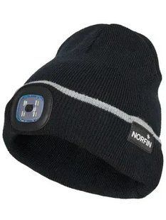 Шапка в'язана Norfin DISCOVERY LED (акрил, знімний ліхтарик) 302779-04XL фото