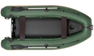 Надувний човен Колібрі КМ-330ДЛ (Kolibri KM-330DL) моторна кільова слань-книжка, зелена 64430676 фото