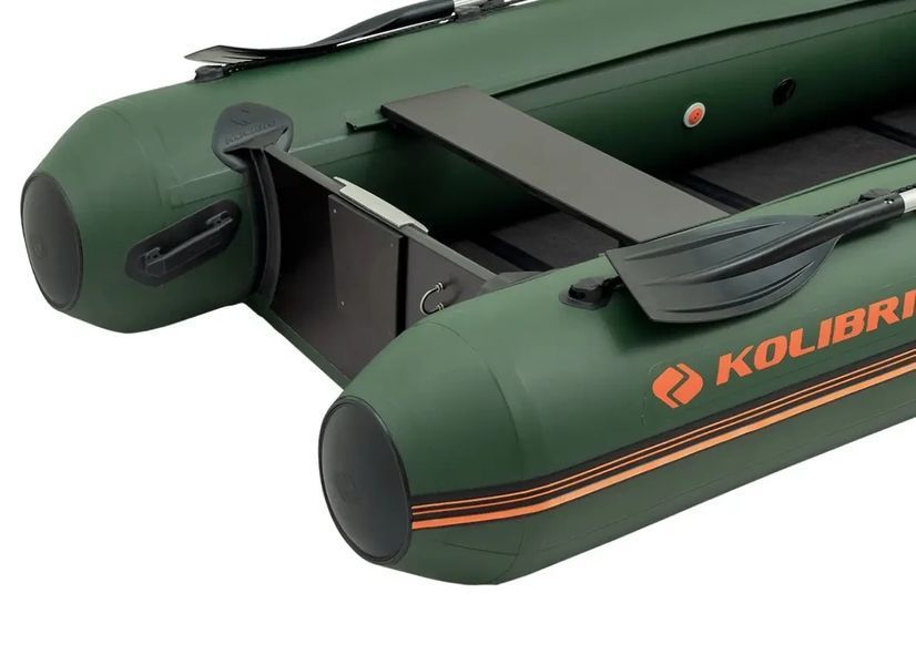 Надувний човен Колібрі КМ-330ДЛ (Kolibri KM-330DL) моторна кільова слань-книжка, зелена 64430676 фото
