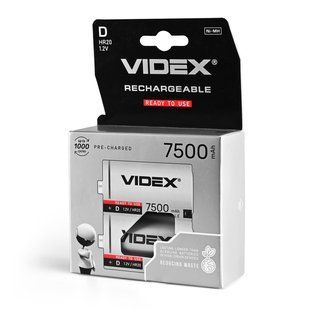 Акумулятори Videx HR20/D 7500mAh double blister/2шт HR20/7500/2DB фото