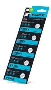 Батарейка літієва Videx CR1216 5шт BLISTER CARD CR1216 5pc фото