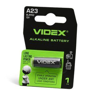 Батарейка лужна Videx А23/Е23А 1шт BLISTER CARD А23/Е23А 1B фото