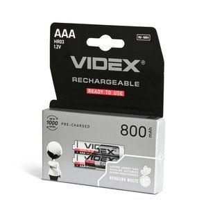 Акумулятори Videx HR03/AAA 800mAh double blister/2шт HR03/800/2DB фото