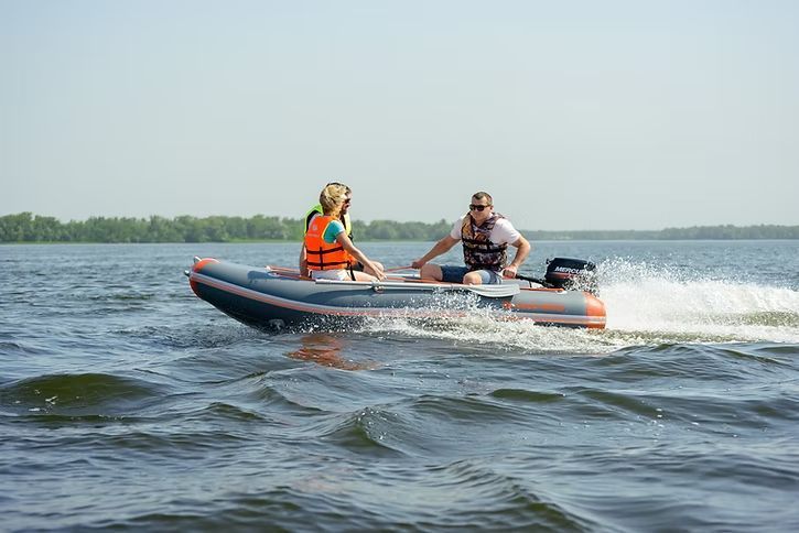 Надувний човен моторний кільовий Kolibri КМ-400 DSL темно-сірий 3071925450 фото
