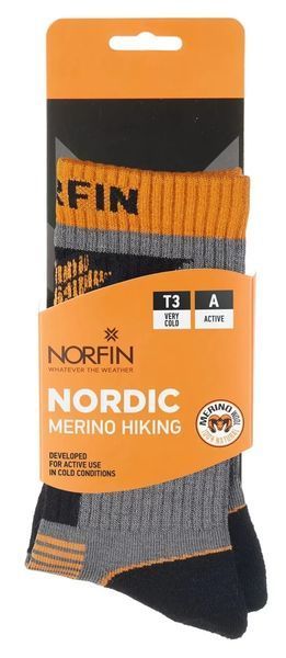 Шкарпетки Norfin T3A NORDIC MERINO HIKING CREW (25% вовна, 55% акрил,18% Ny, 2% эласт) 304732-04XL фото