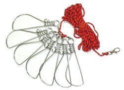 Кукан металевий 8 метрів, sw size-2/0; 7 застібок розміром 14cm 0155-8XN фото
