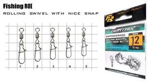 Вертлюг із застібкою Fishing ROI Impressed rolling swivel with nice snap 707-03-8 фото