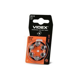 Батарейка повітряно цинкова Videx ZA13 (PR48) BLISTER 6 ZA13 (PR48) B6 фото